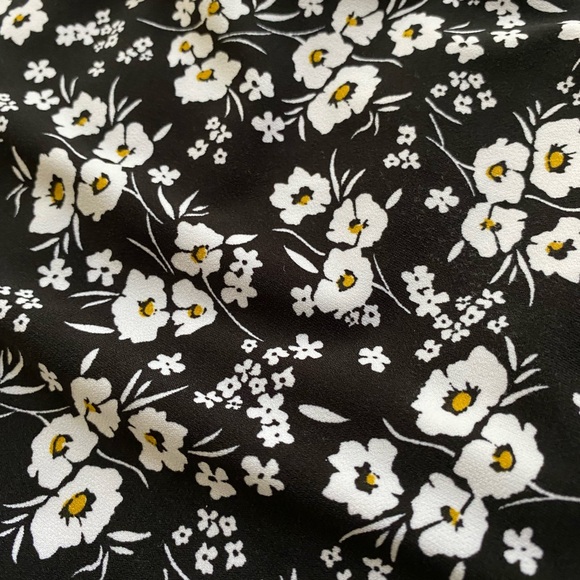 Maurices Black and White Floral Jumpsuit Romper with Wide-Leg Design adjustable - Picture 3 of 6